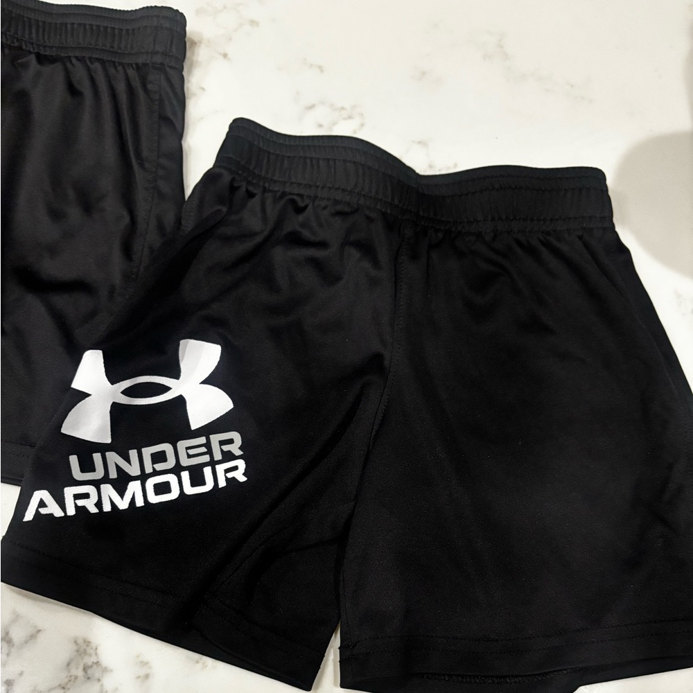 Two Pairs of Under Armour 4T Boys’ Black Shorts
